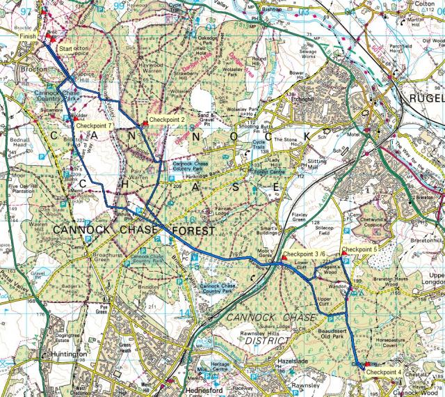 Suggested Cannock Chase Trig Points Route